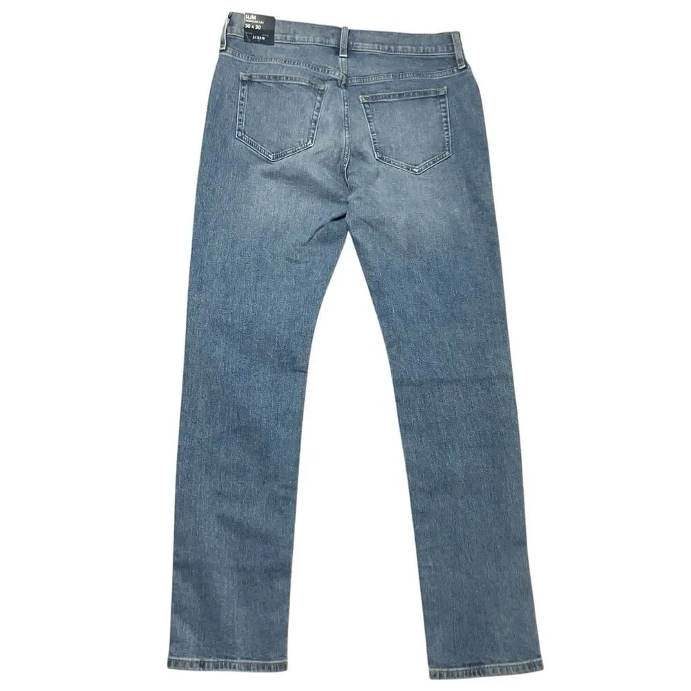 J Crew‎ Flex Jeans Mens 30x30 Light Wash Slim Signature Flex Stretch Denim AZ859